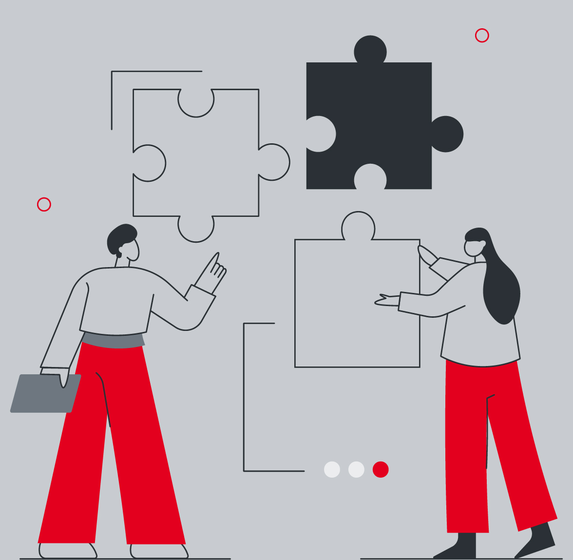 Illustration Zusammenarbeit – individuelle Lösungen für Mandanten der Steuerkanzlei Gebhard Eich